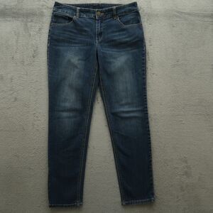 Chico's Platinum Jeans Women's Size 0 US-4 Blue Mid-Rise Skinny Pants 29" Inseam